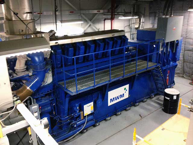 Gas engine at Janssen research & development cogeneration power plant