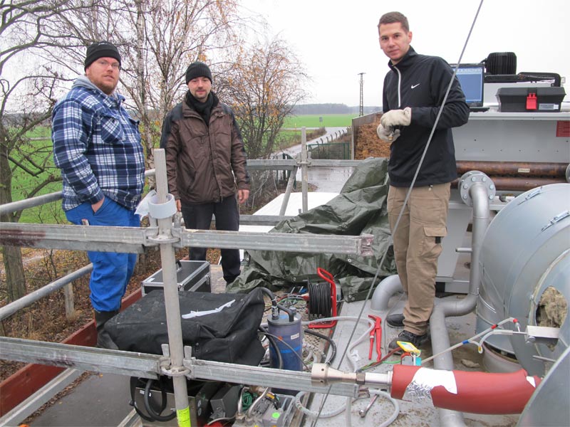 Emission measurement on the container of the Karsdorf biogas plant of Dresdner Vorgebirgs Agrar AG