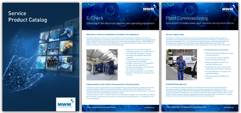 MWM service brochures and product catalogs