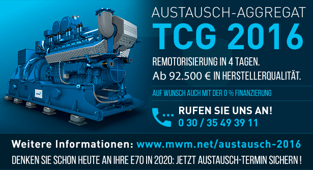 Austausch-Aggregate für TCG 2016 Gasmotoren