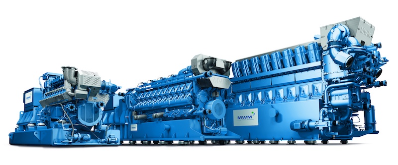MWM gas engines in the output range from 400 to 4,500 kWel