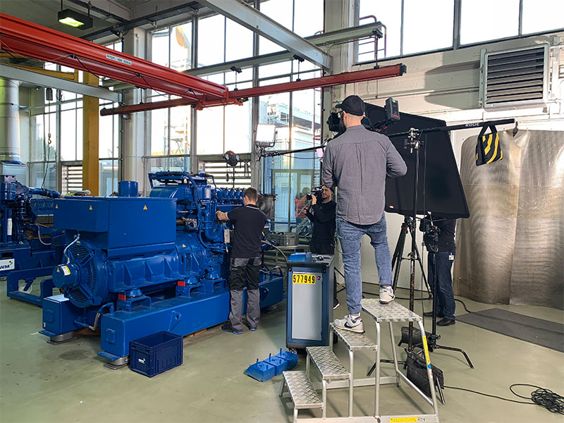 Gedreht wurden die MWM Service Tutorials in der Werkstatt des Trainings Centers Service von Caterpillar Energy Solutions in Mannheim.