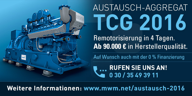 Austausch-Aggregate für TCG 2016 Gasmotoren