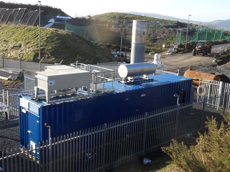 Ein Container Blockheizkraftwerk basierend auf dem MWM Gasmotor TCG 2016 auf der Deponie der Renewable Power Systems in