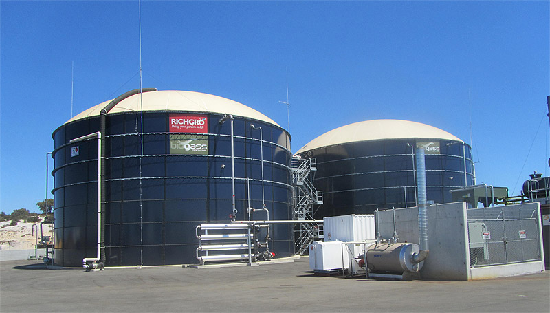 The digestion plant is capable of turning up to 50,000 t of organic waste a year into biogas.