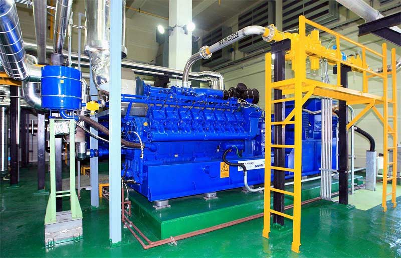 Stromaggregate des Typs TCG 2020 V16 im Heizkraftwerk der Korea District Heating Corporation.