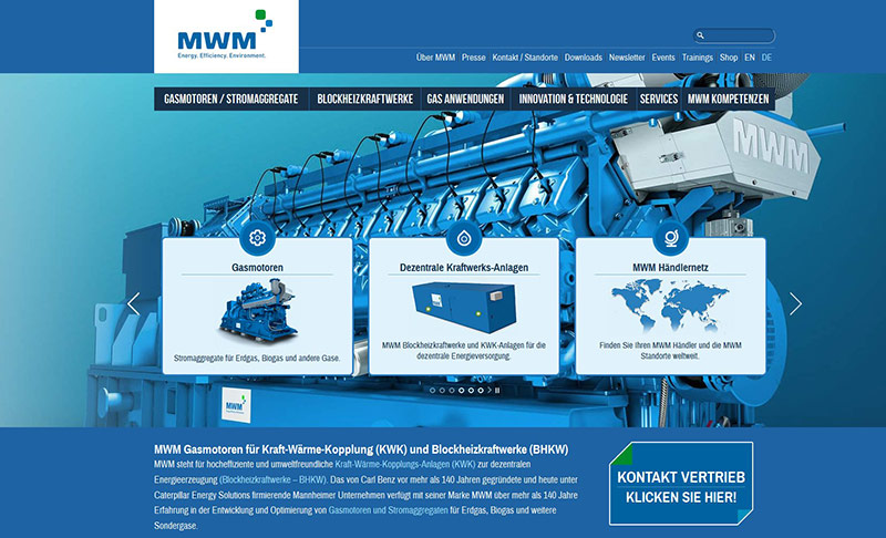 Homepage der MWM-Markenwebsite