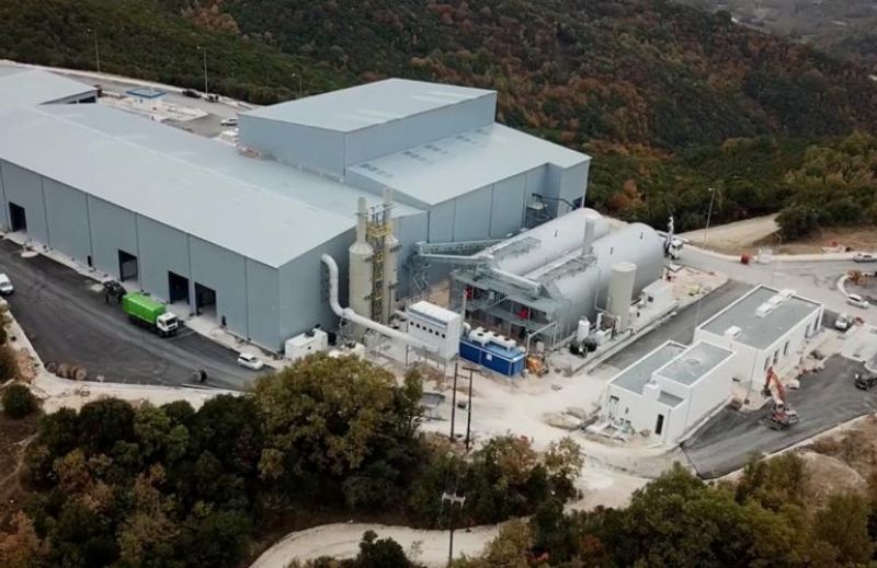 Aerial view of the Epirus waste processing plant in Greece