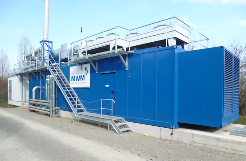 MWM Gasmotor Container Bioenergie Oberspiesheim