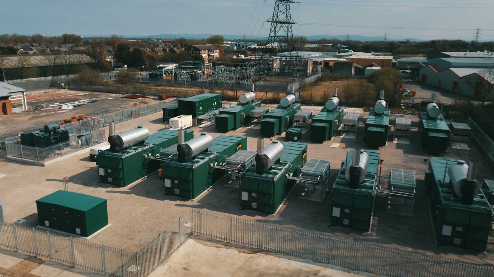 Containers with MWM gas engines on the premises of Bispham Flexible Generation