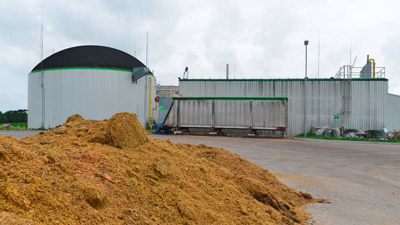 CHP plant in the Biogas Park Altmark, northern Saxony-Anhalt, Germany