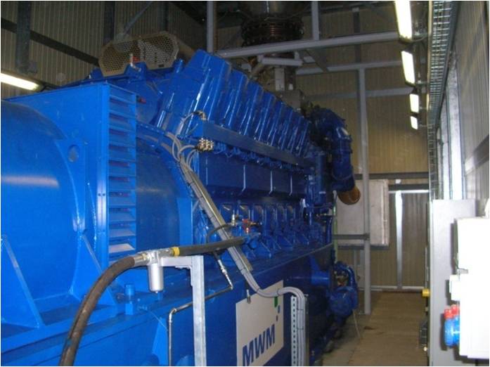 MWM gas engine in the CHP plant at San Raffaele Hospital