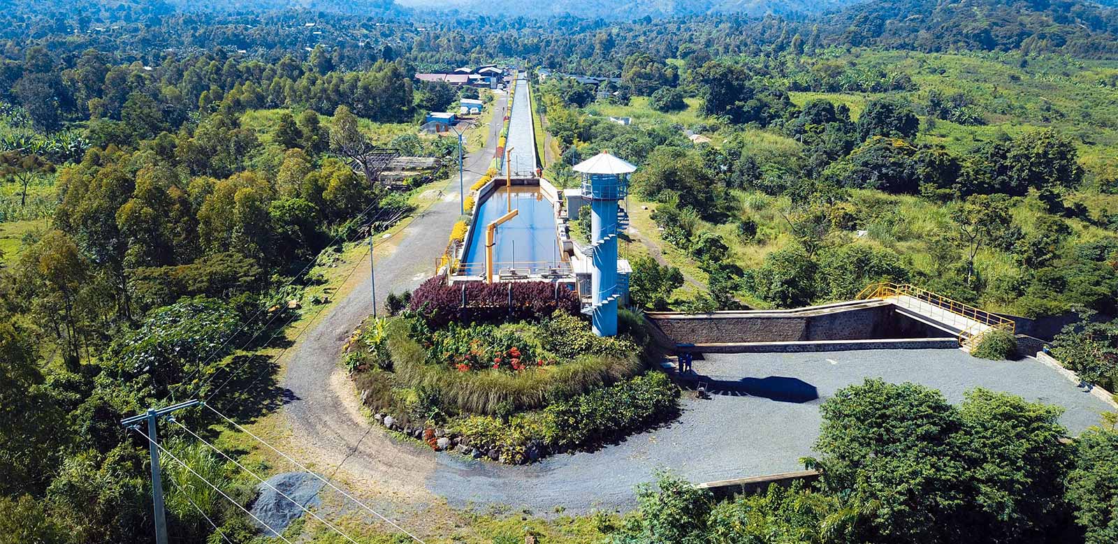 Laufwasserkraftwerk im Virunga Nationalpark 