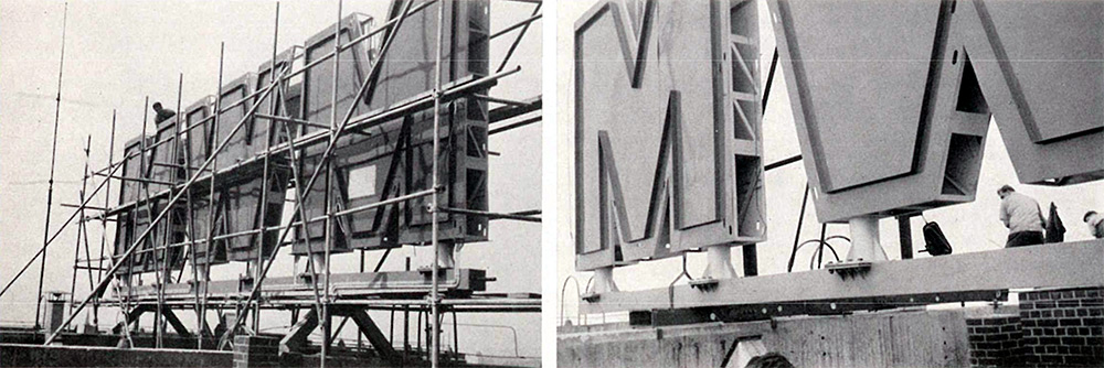 1961 MWM Firmenzeichen auf Hochhaus