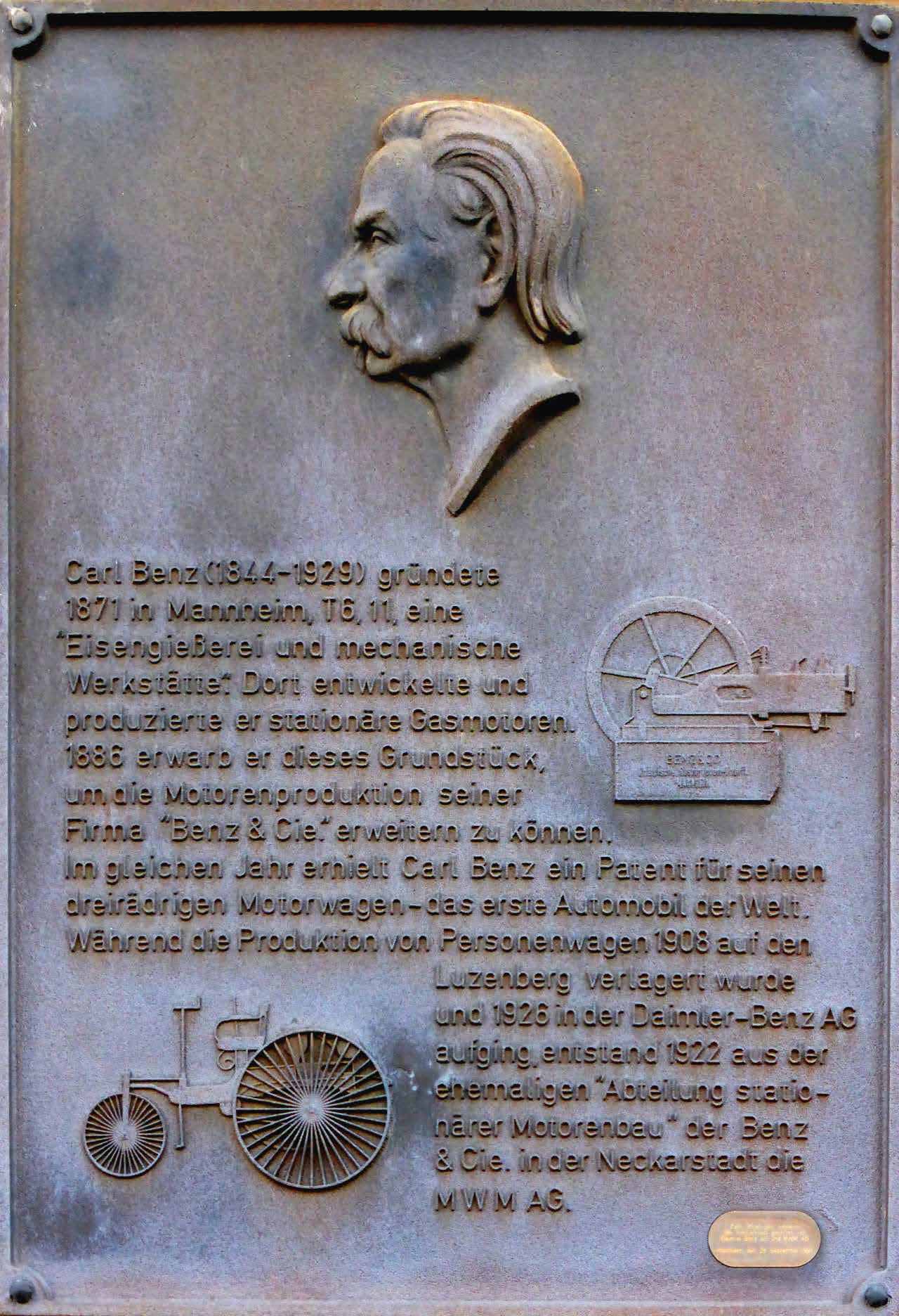 Gedenktafel-Carl-Benz-Mannheim