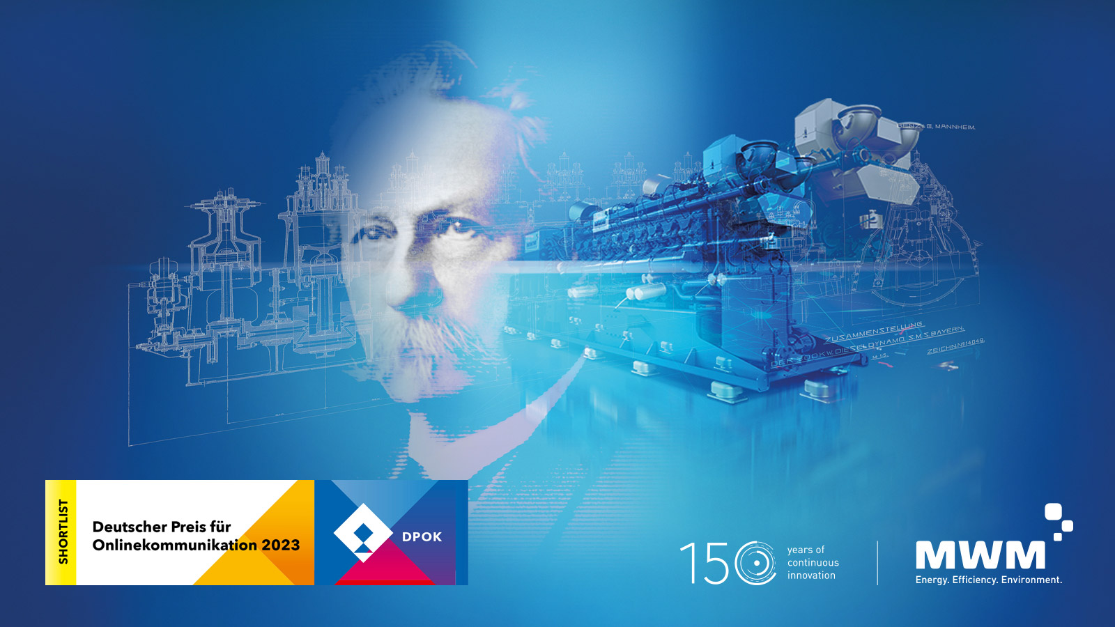 Caterpillar Energy Solutions mit der MWM Kampagne „150-jähriges Jubiläum – 150 Jahre kontinuierliche Innovation“ für den DPOK nominiert