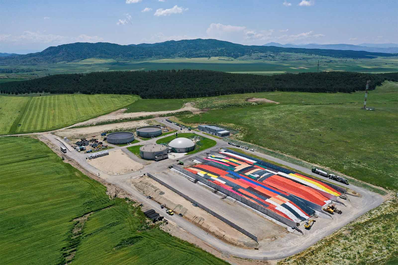 The Saramzalino biogas plant in Lozovo, North Macedonia, was commissioned after exactly two years of construction. (Photograph: Provided by Feroinvest Group)