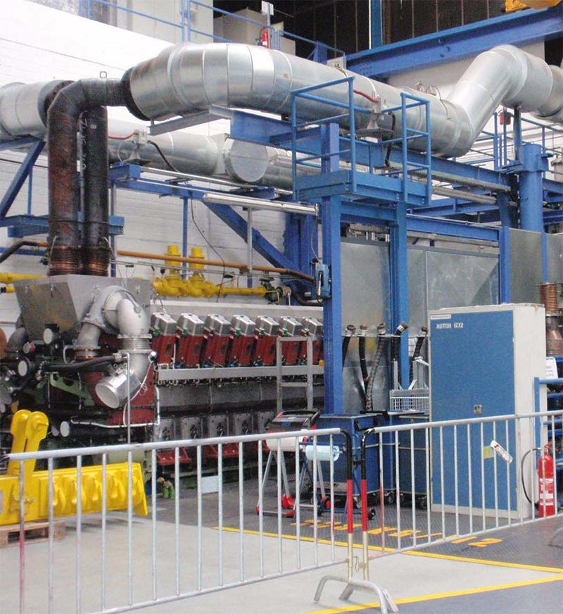 Neuer Prüfstand für die MWM Gasaggregate TBG 632 V12 / V16